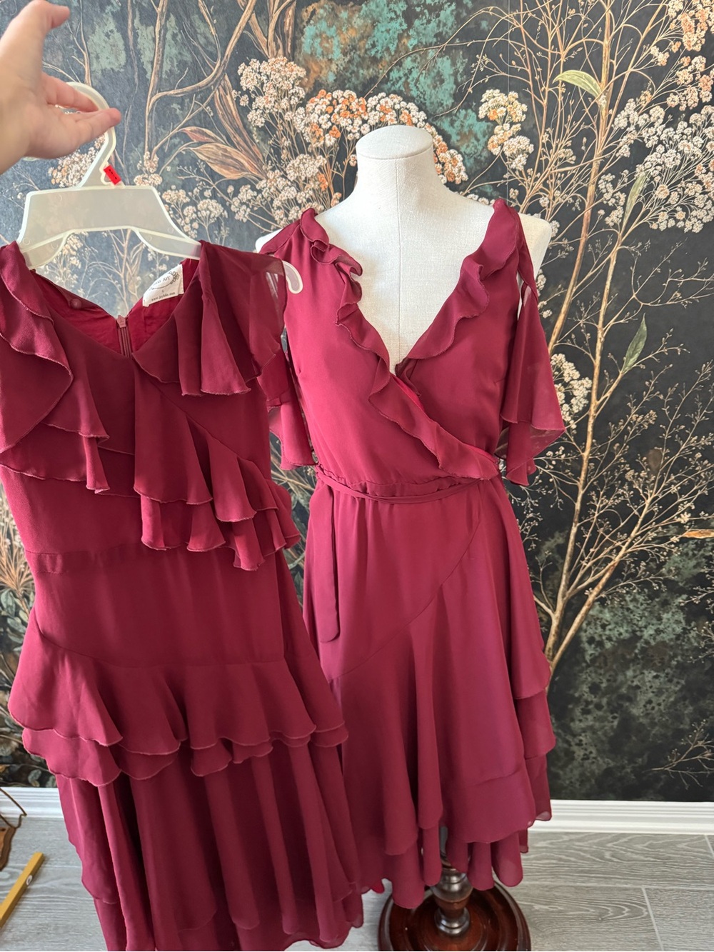 Mommy and Me Women's Ruffle Wrap Dress - Burgundy